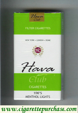 Hava Club cigarettes 100s Menthol Lights soft box